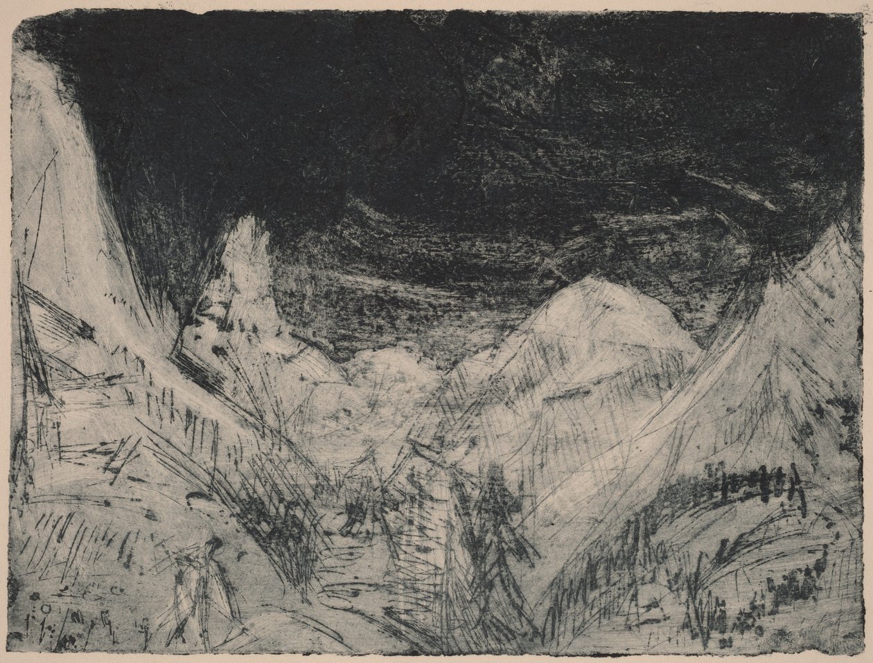 Berglandschaft mit kleinen Mähdern von Ernst Ludwig Kirchner