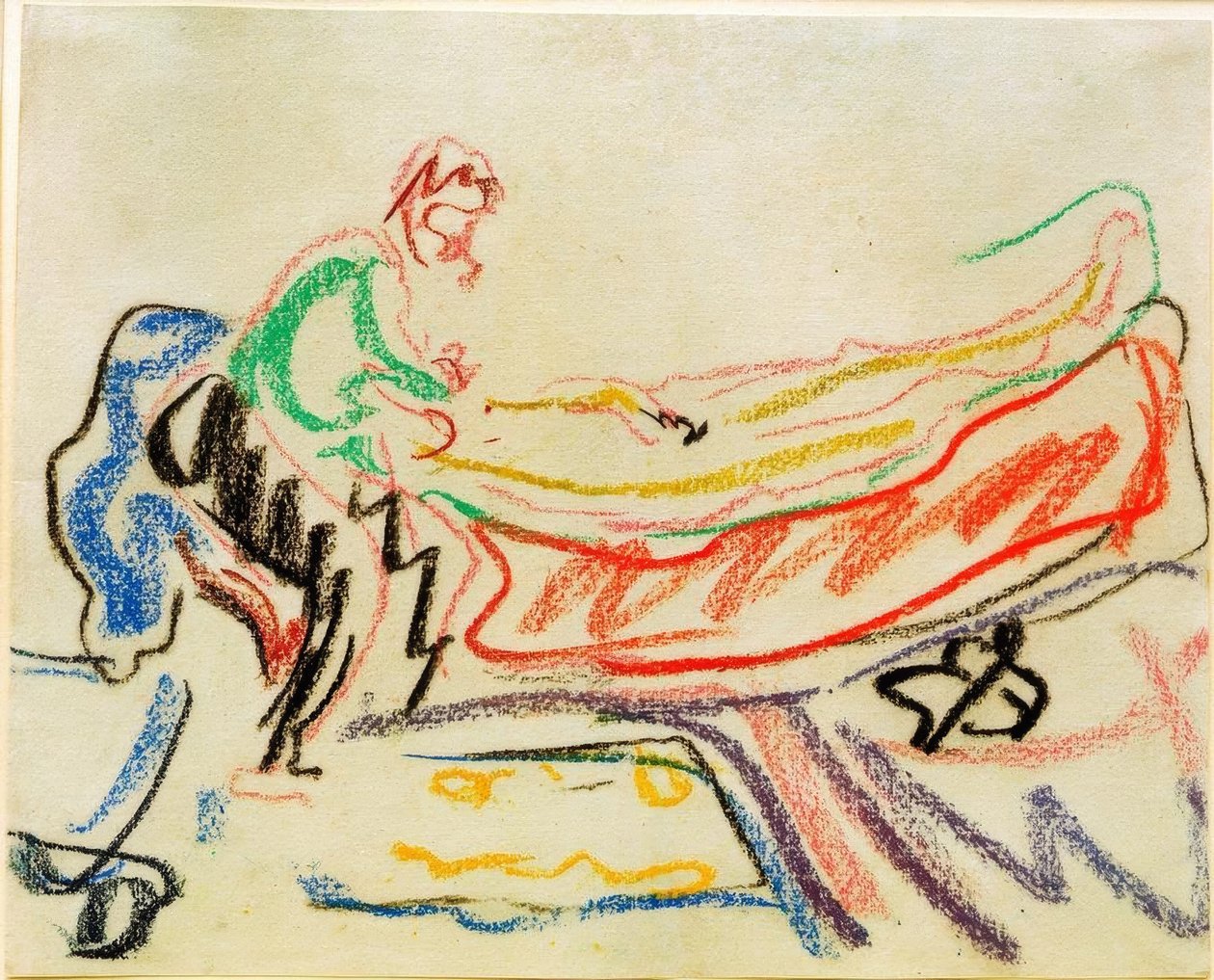 Paar auf Canapee (Erich Heckel und Modell) von Ernst Ludwig Kirchner
