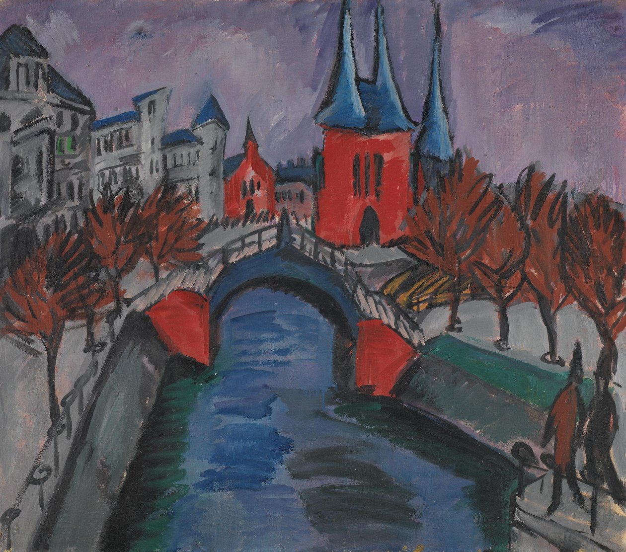 Rotes Elisabethufer, Berlin (Kanal mit Brücke) von Ernst Ludwig Kirchner