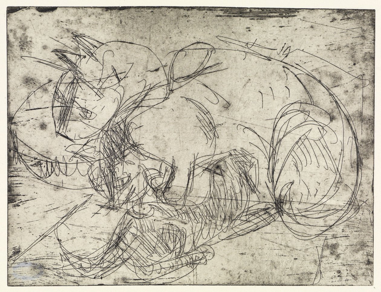 Säugende Katze (Hochformat) von Ernst Ludwig Kirchner