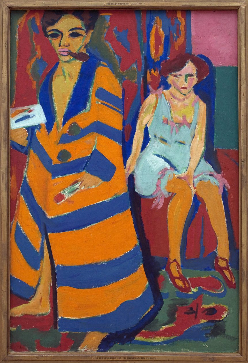 Selbstporträt mit Modell von Ernst Ludwig Kirchner