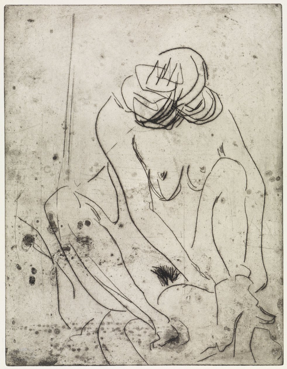 Sich abtrocknendes Mädchen von Ernst Ludwig Kirchner