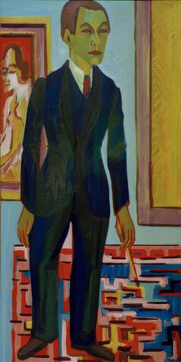 Stehender Maler. Selbstporträt von Ernst Ludwig Kirchner