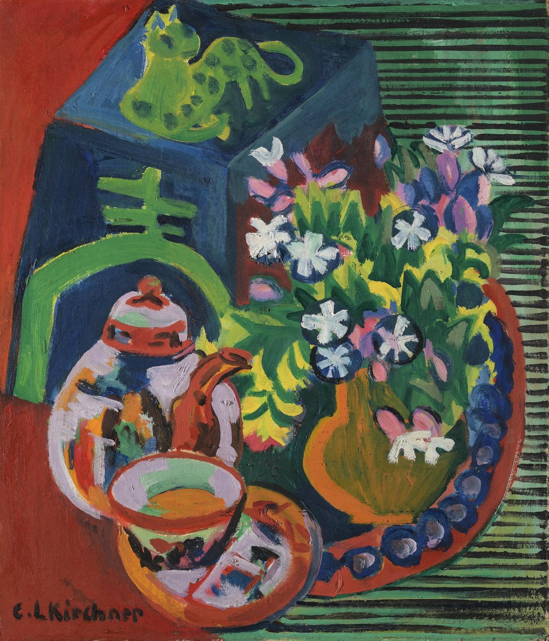 Stillleben mit chinesischem Porzellan von Ernst Ludwig Kirchner