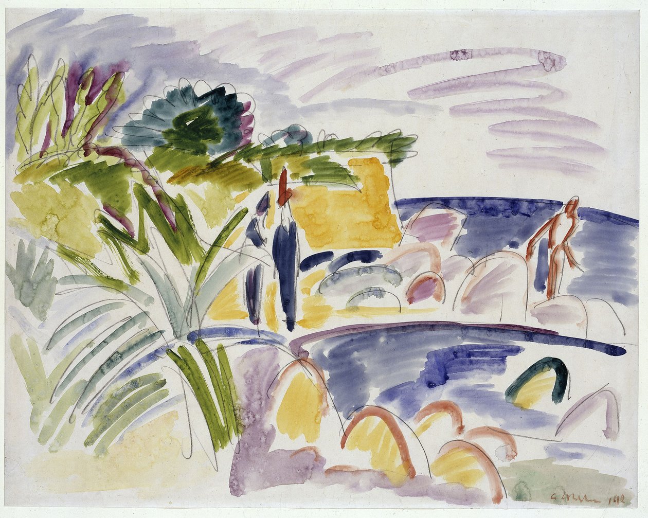 Strand auf Fehmarn von Ernst Ludwig Kirchner