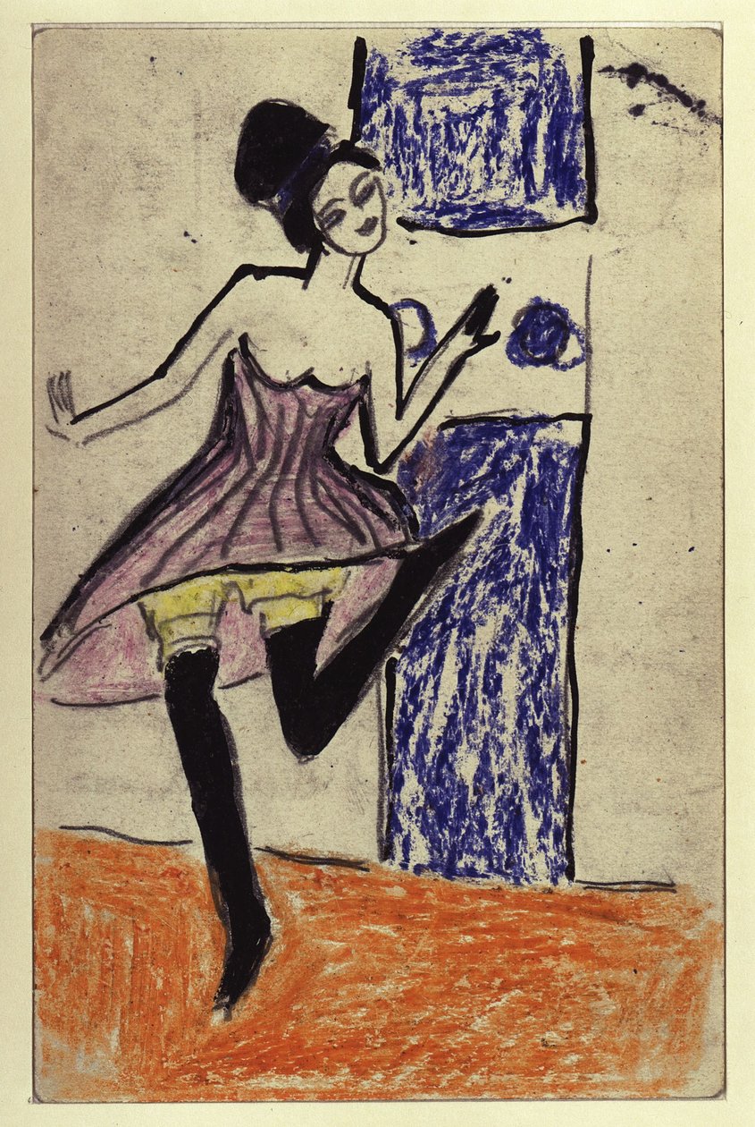 Tänzerin (Postkarte an Maschka Mueller) von Ernst Ludwig Kirchner