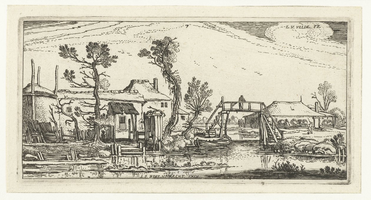 Bauernhof an einem Kanal bei Haarlem von Esaias van de Velde