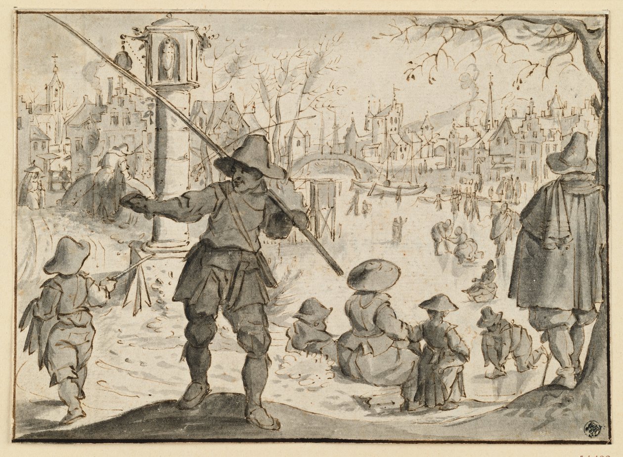 Der Winter (Die Monate Dezember und Januar), aus einer sechsteiligen Folge der zwölf Monate von Esaias van de Velde