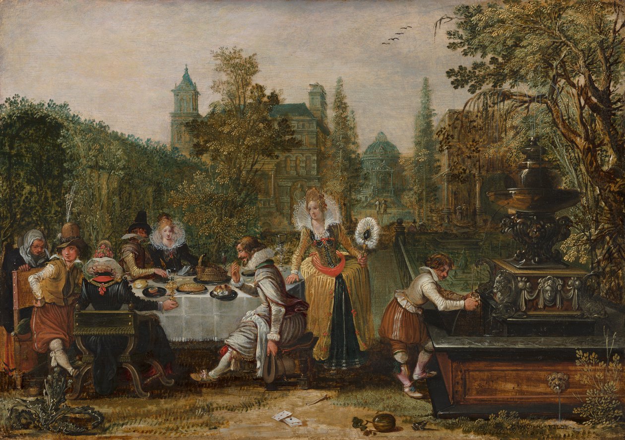 Fröhliche Gesellschaft in einem Park von Esaias van de Velde