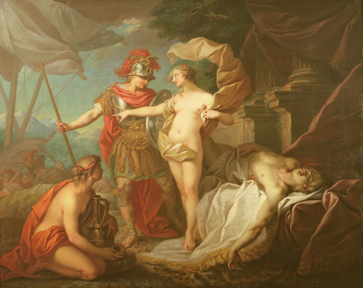 Achilles verlässt das Lager, um den Tod von Patroklos zu rächen von Étienne Jeaurat