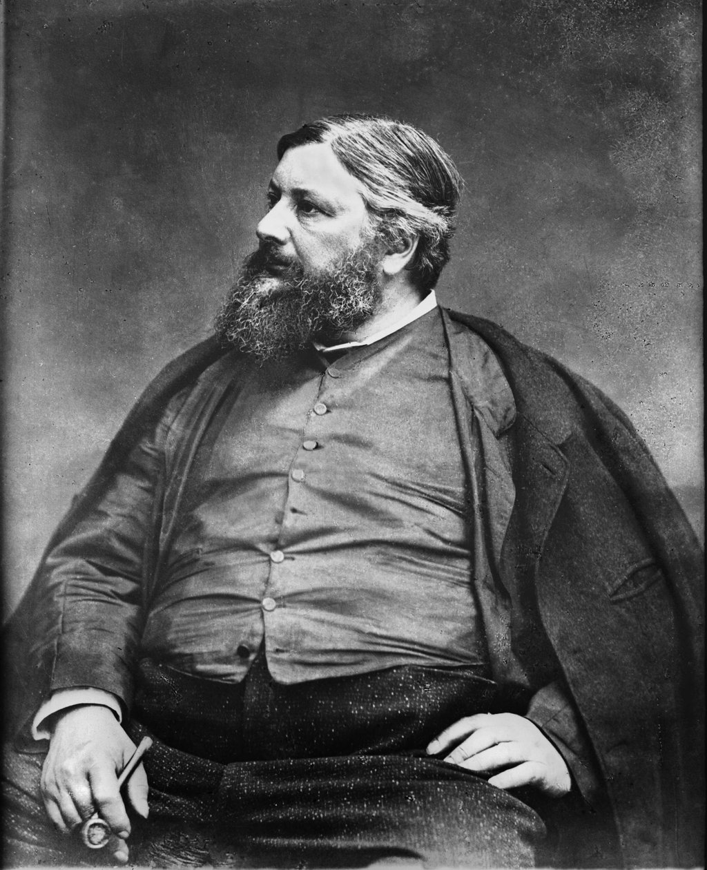 Porträt des Malers Gustave Courbet von Fotograf Etienne Carjat. Originaldruck, Fonds der fotografischen Werkstatt Roth & Cie von Etienne Carjat