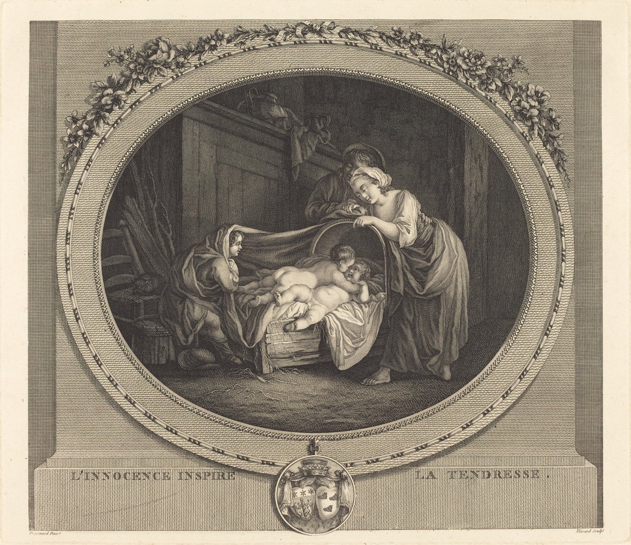 Die Unschuld inspiriert die Zärtlichkeit von Etienne Claude Voysard after Jean Honoré Fragonard