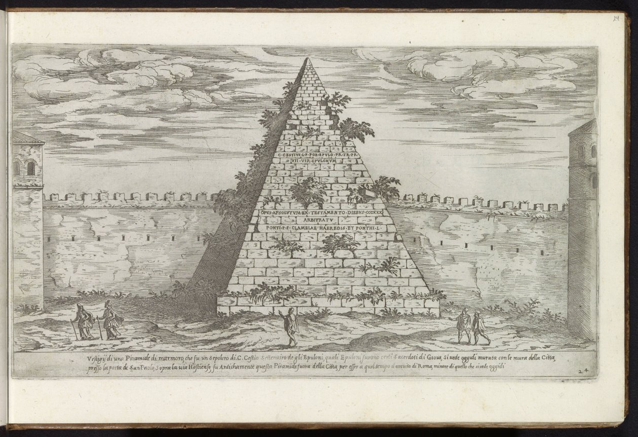 Pyramide des Cestius in Rom von Etienne Duperac