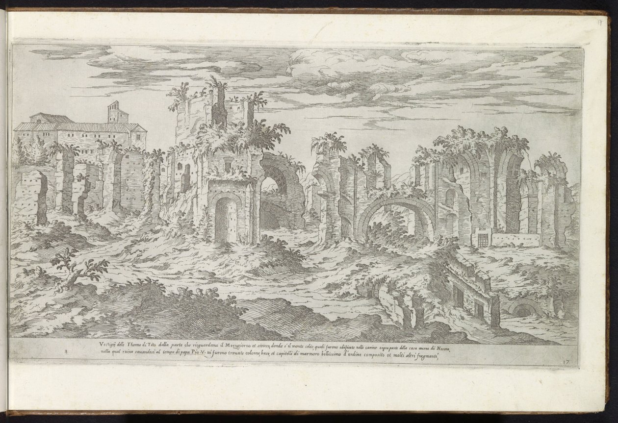 Ruinen der Thermen des Titus in Rom von Etienne Duperac