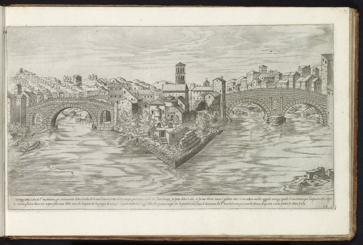 Tiberinsel in Rom von Etienne Duperac