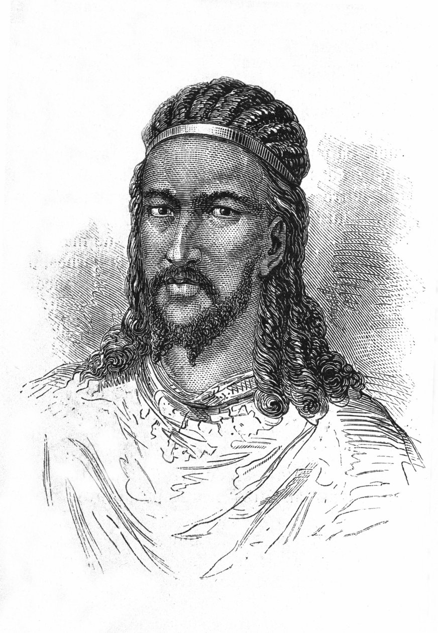 Porträt des Kaisers Theodoros von Abessinien von Etienne Gabriel Bocourt