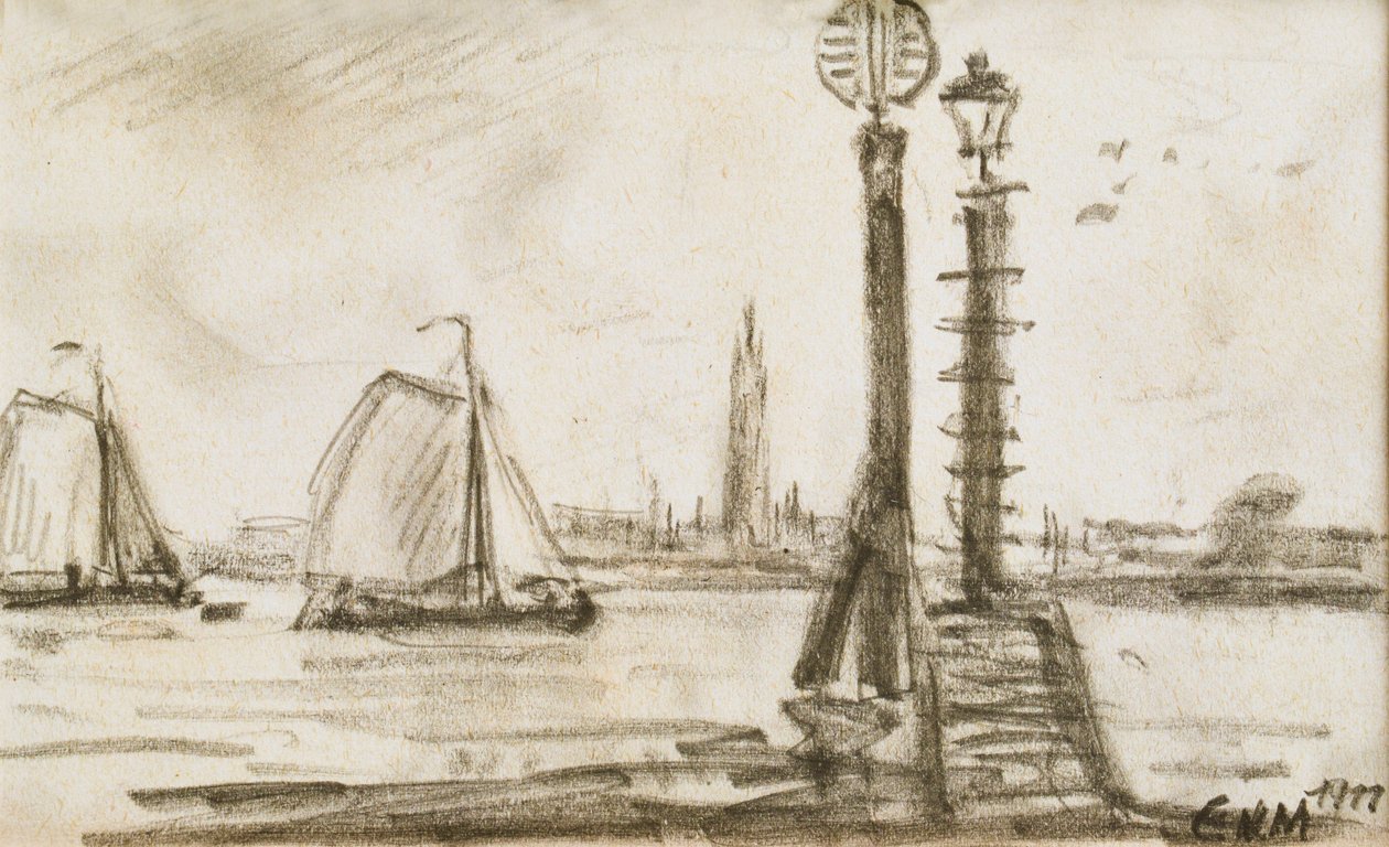 Segelschiffe auf der Schelde von Eugeen van Mieghem