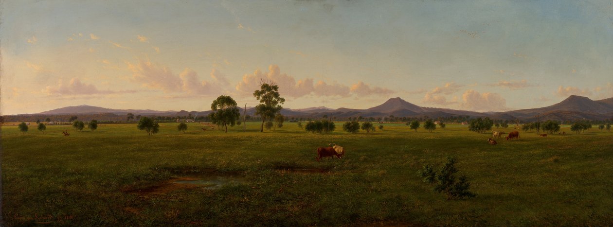 Blick auf die Gippsland-Alpen von Bushy Park am Avon-Fluss von Eugene von Guérard