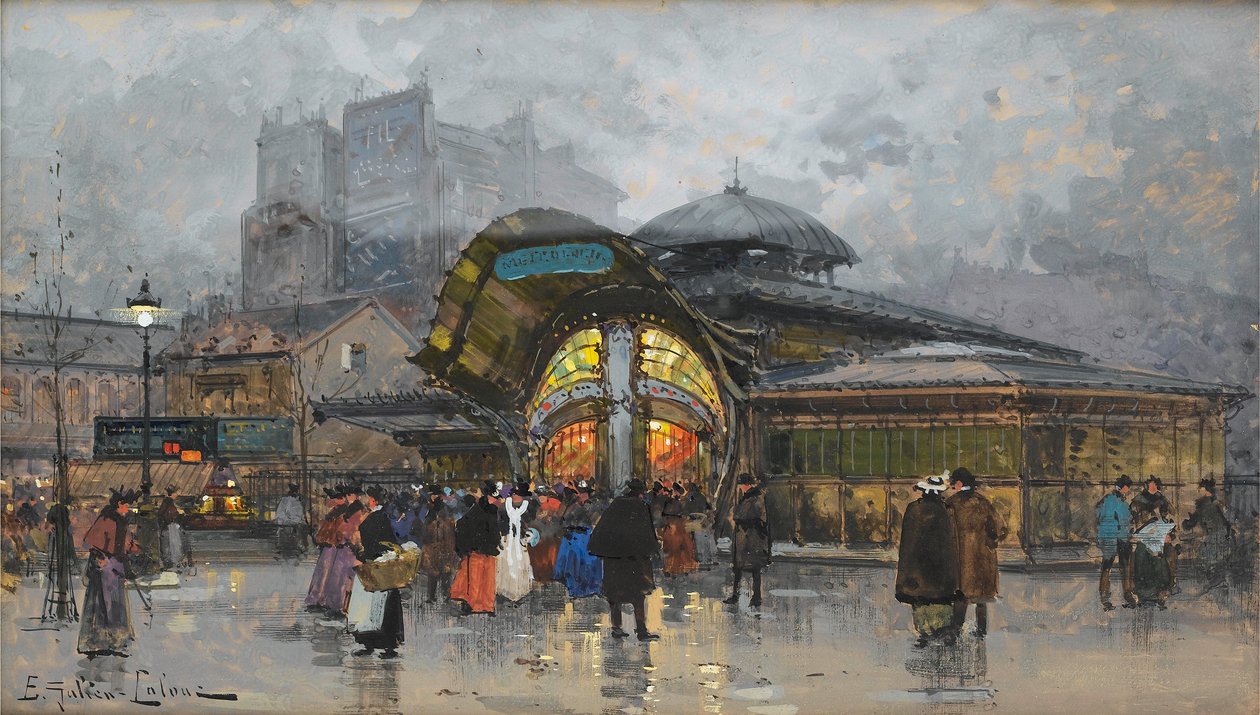Paris, Metrostation Bastille von Eugene Galien Laloue