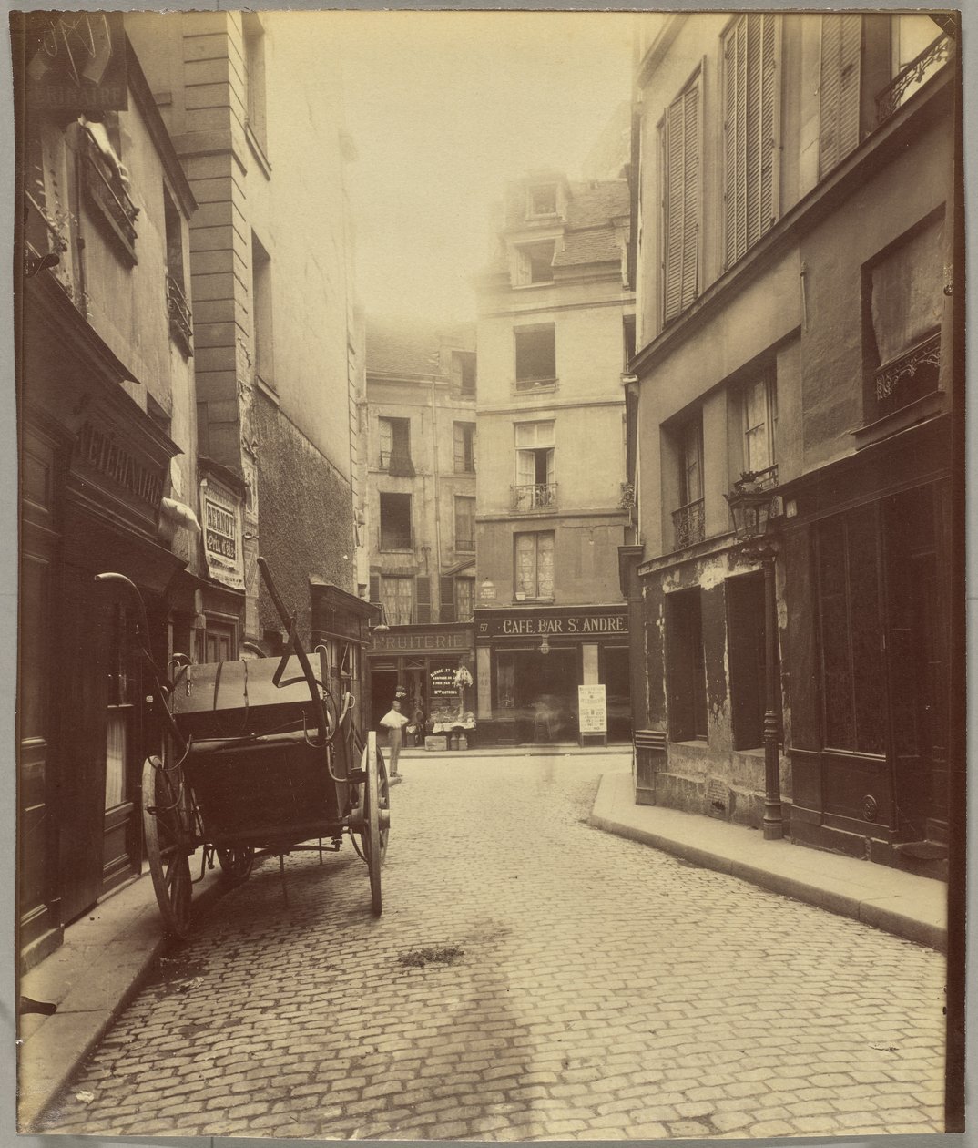 Rue Mazet und Rue Saint-André des Arts von Eugène Atget