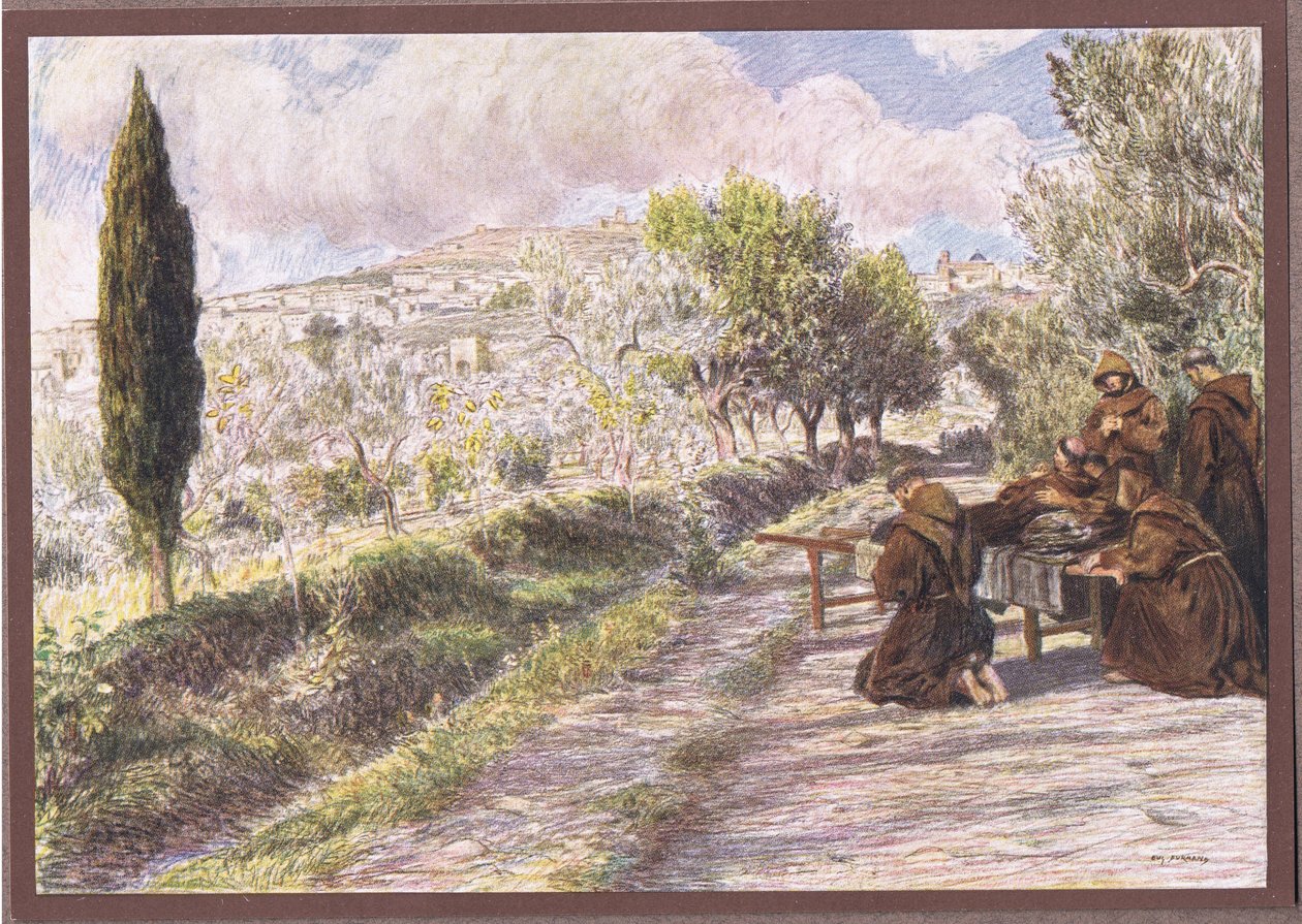 St. Franziskus segnet die Stadt Assisi von Eugene Burnand