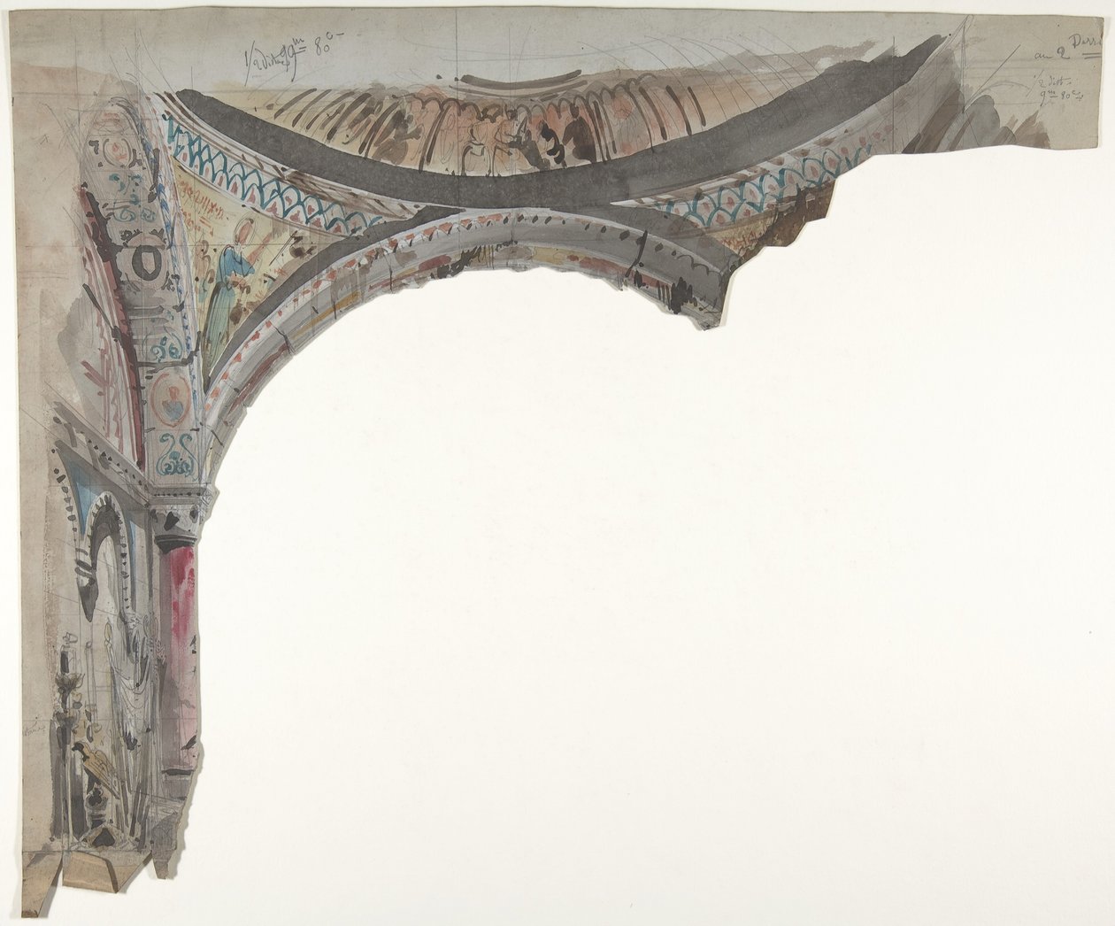 Entwurf für ein Bühnenbild an der Opéra, Paris, 1830-90 von Eugene Ciceri