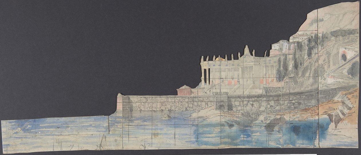 Entwurf für ein Bühnenbild an der Opéra, Paris, 1830-90 von Eugene Ciceri