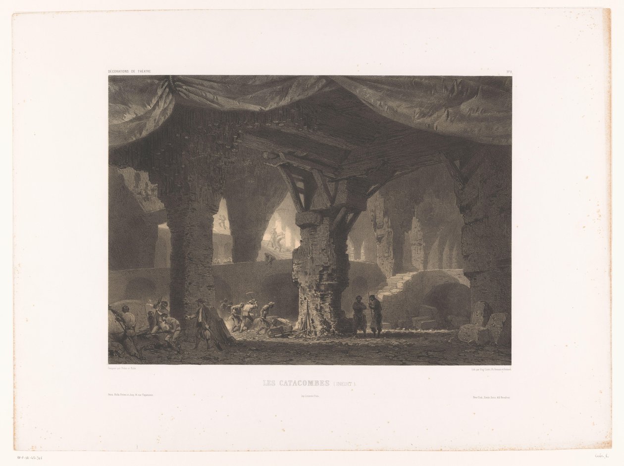 Theaterkulisse mit Katakomben von Eugene Ciceri