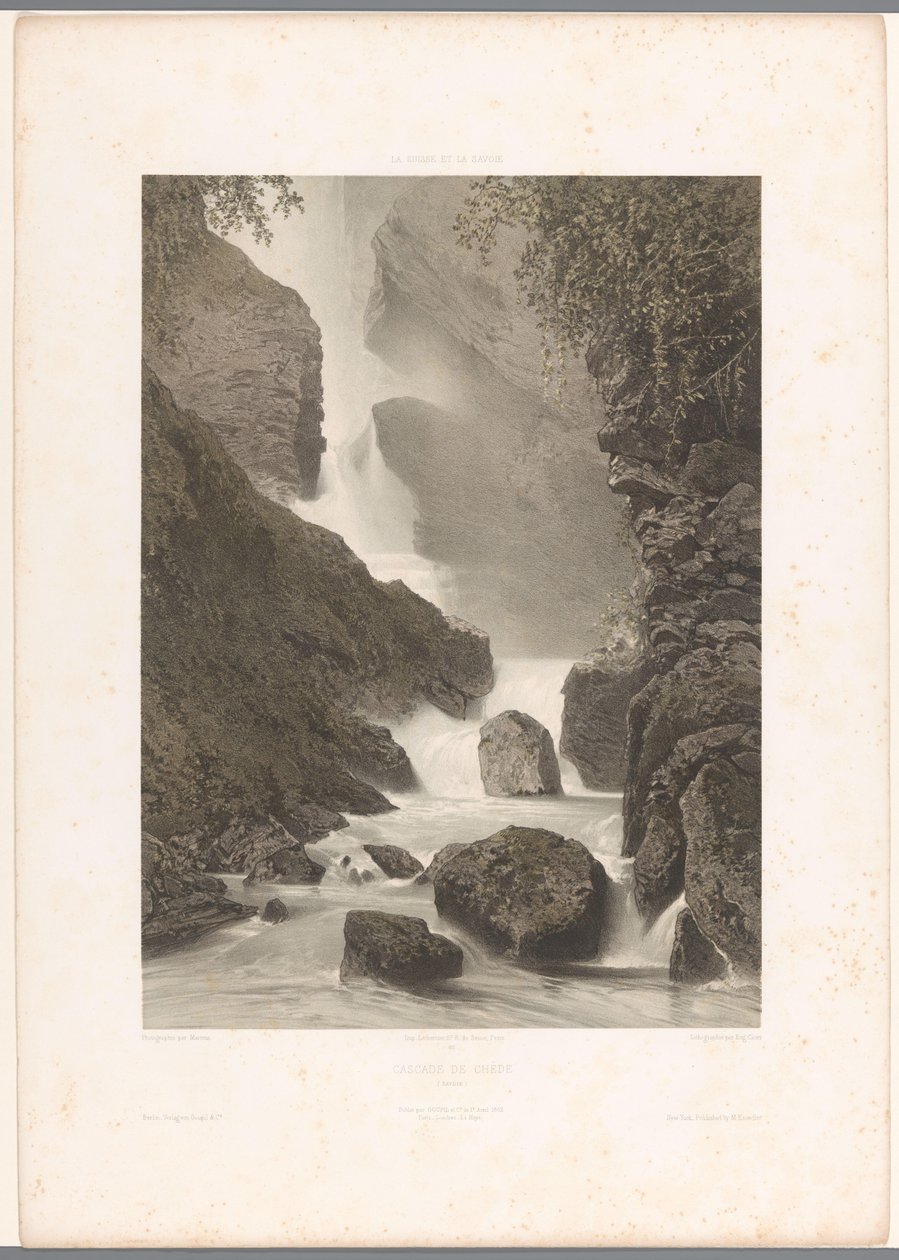 Ansicht des Chède-Wasserfalls von Eugene Ciceri