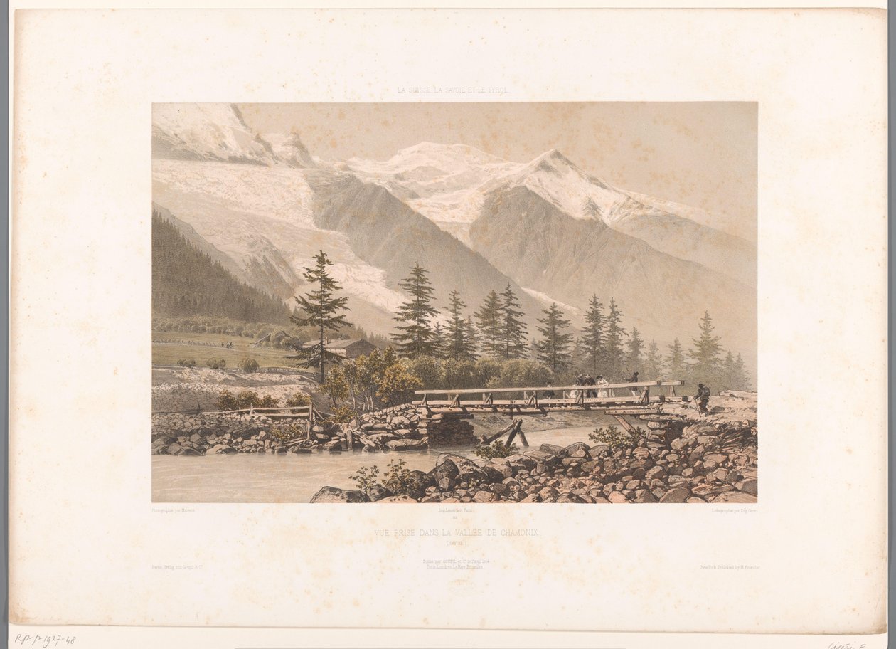 Blick auf das Tal von Chamonix mit dem Fluss Arve von Eugene Ciceri