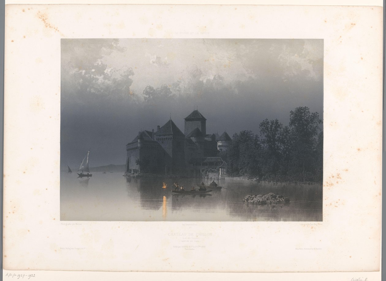 Ansicht des Schlosses Chillon am Genfersee von Eugene Ciceri