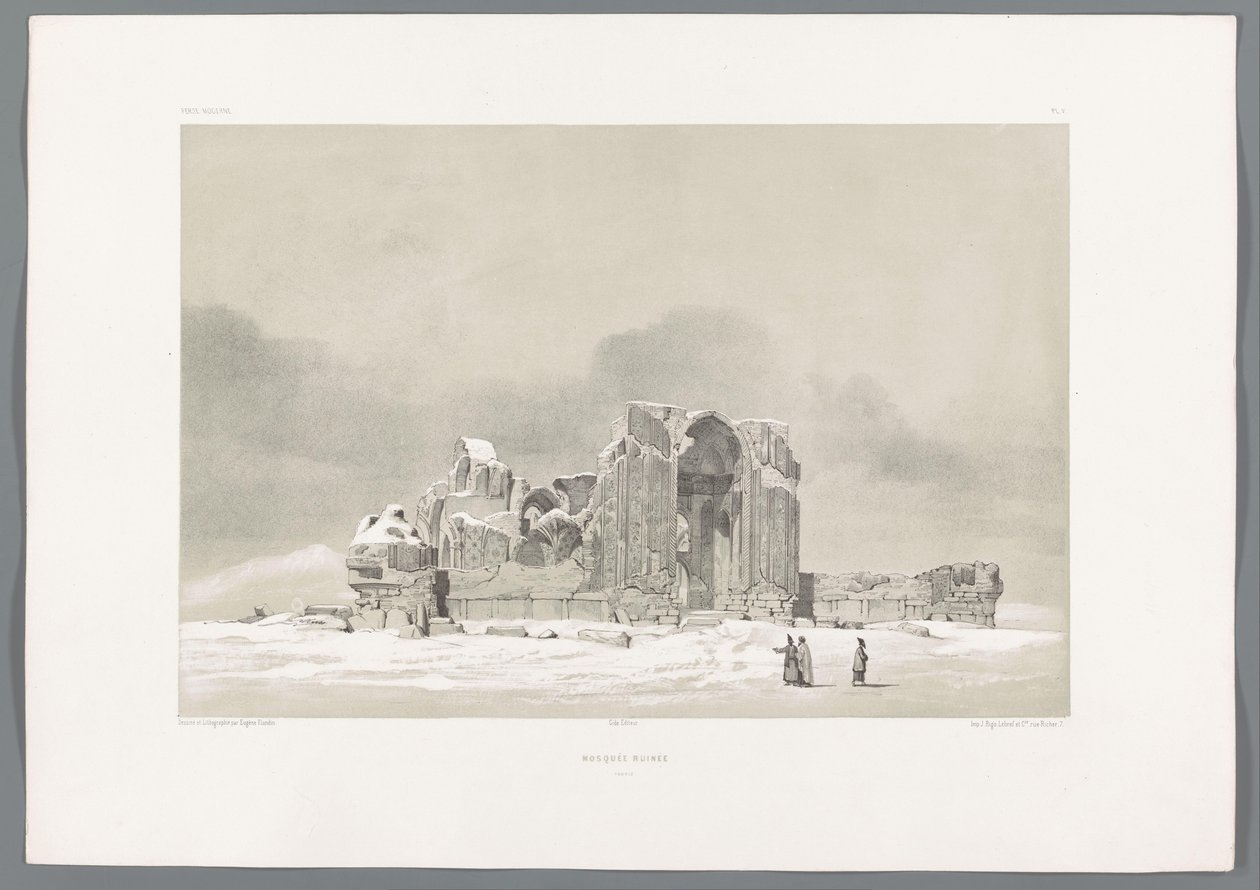 Ruine der Blauen Moschee von Täbris im Iran von Eugene Flandin