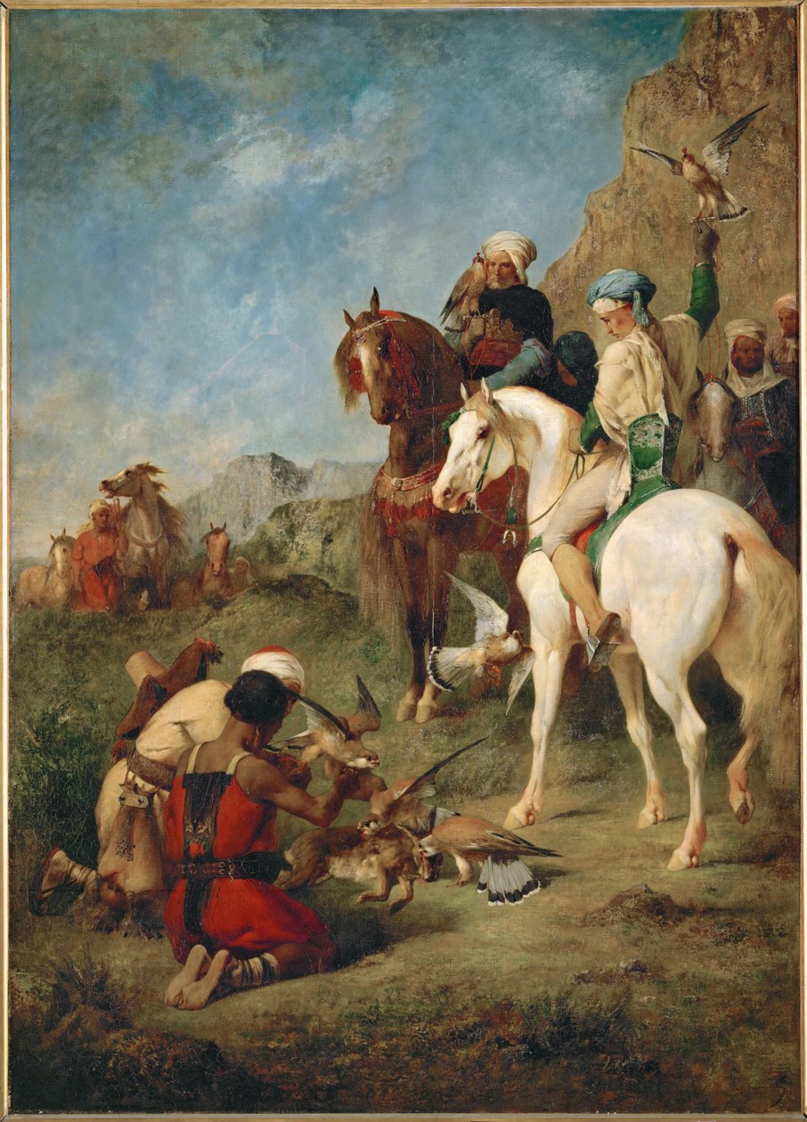 Falkenjagd in Algier von Eugene Fromentin