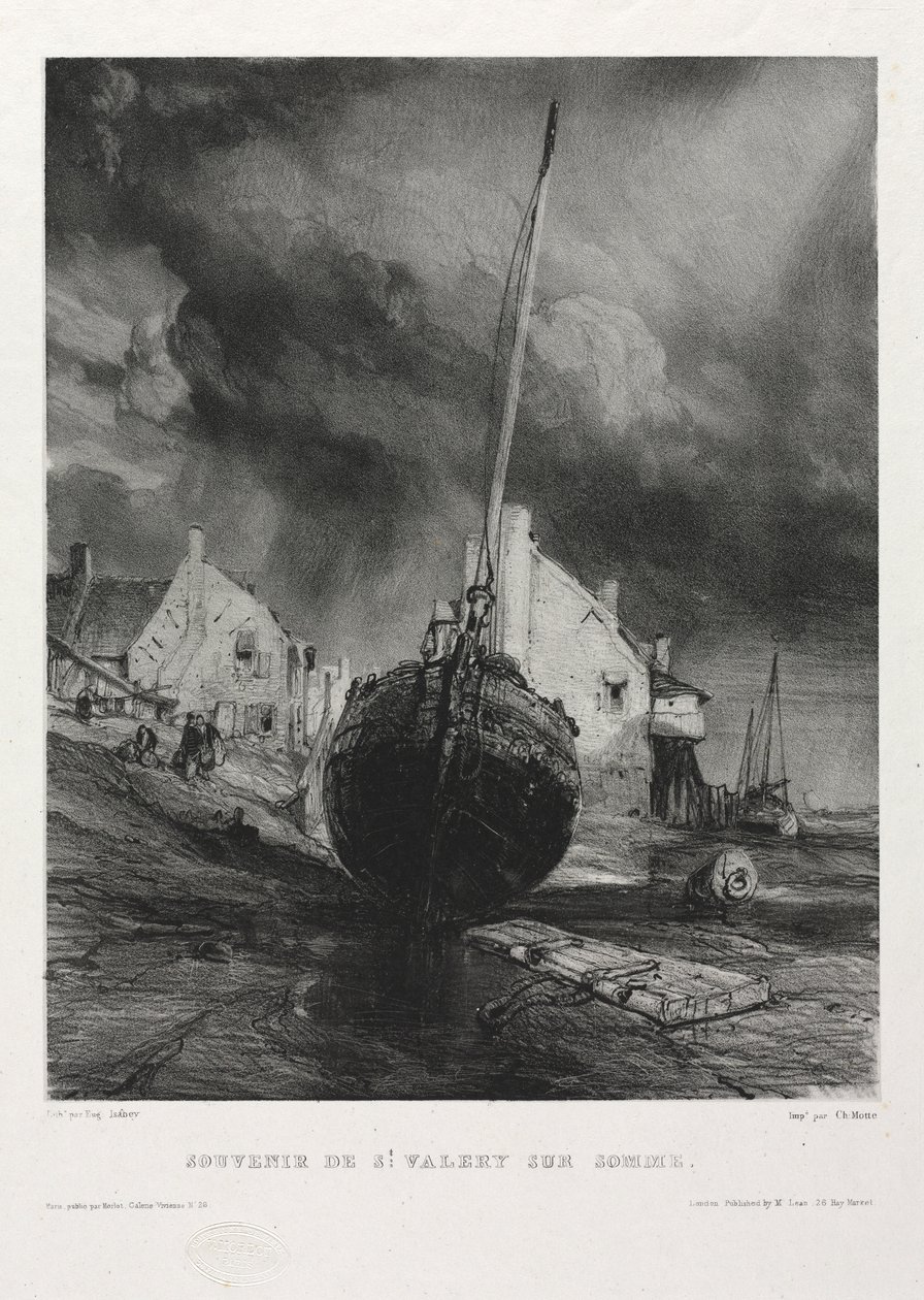 Sechs Marines: Souvenir Saint Valéry-sur-Somme, 1833 von Eugene Isabey