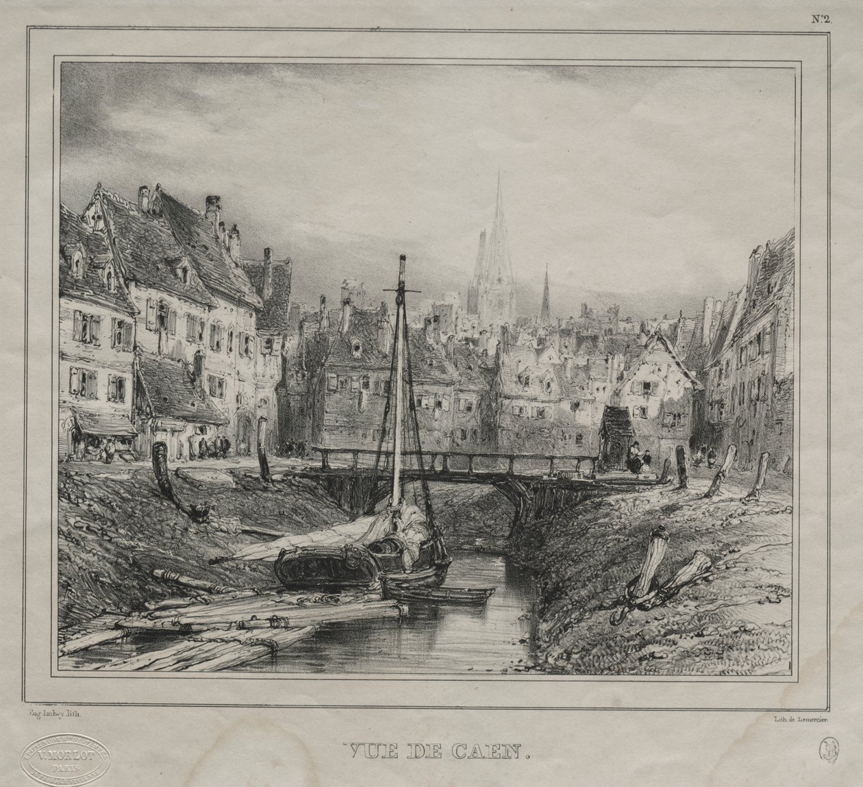 Vue de Caen von Eugene Isabey