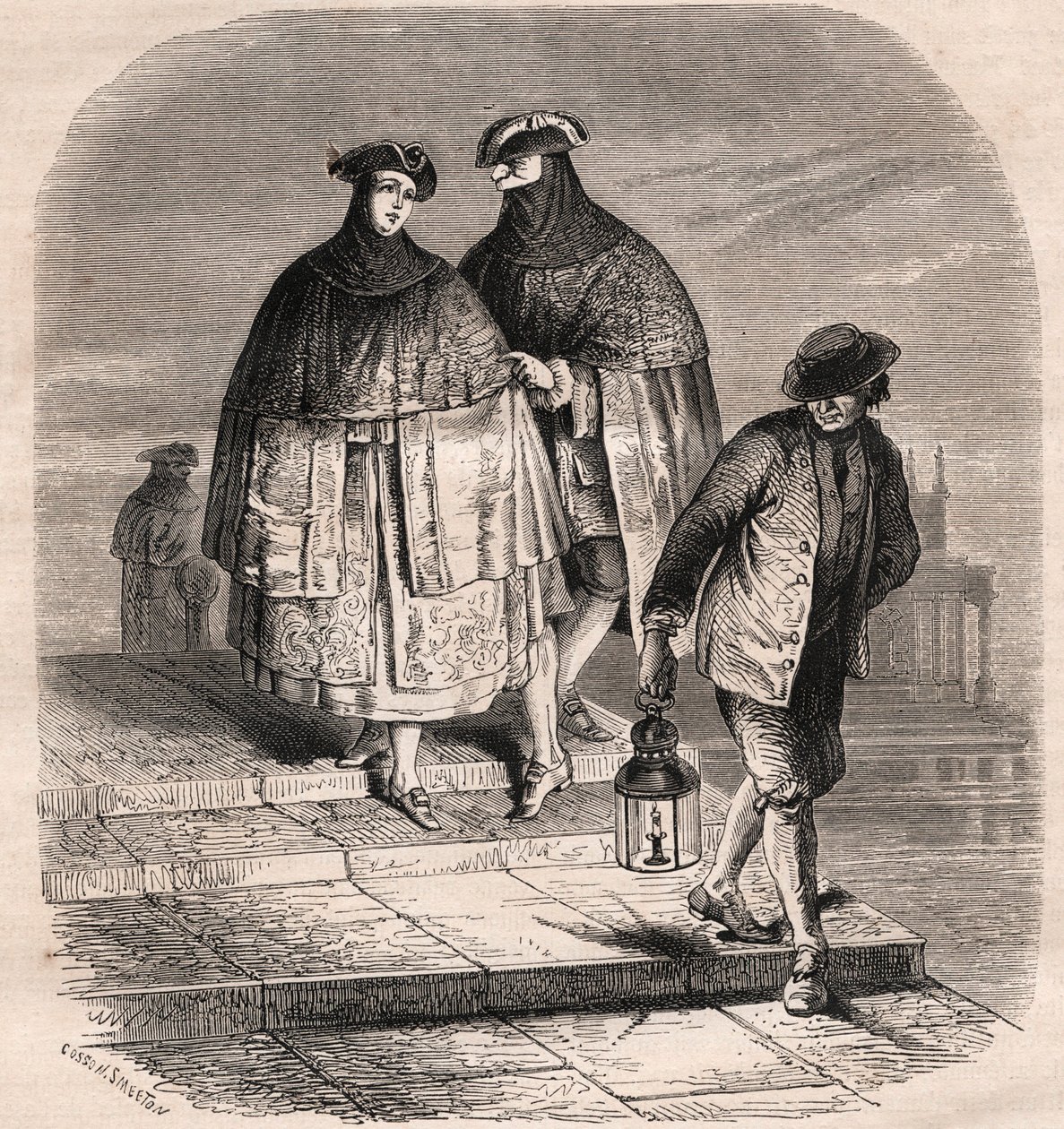 Die Laterntür in Venedig im 18. Jahrhundert - Zeichnung von Viollat von Gaetano Zompini (1700-1778) - Die Berufe von Venedig von Eugene Joseph (after) Viollat