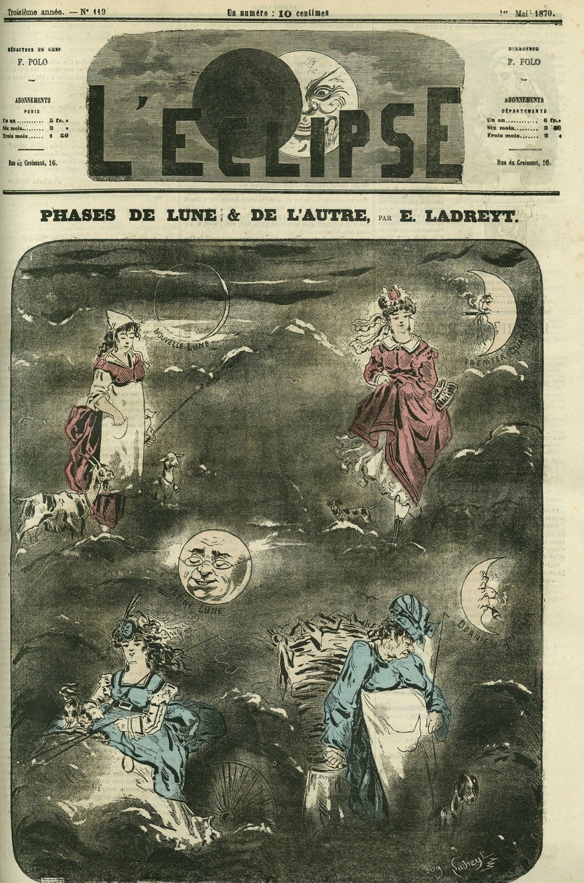 Mondphase & die andere, die 4 Phasen des Mondes, die die 4 sozialen Kategorien von Frauen darstellen von Eugene Ladreyt
