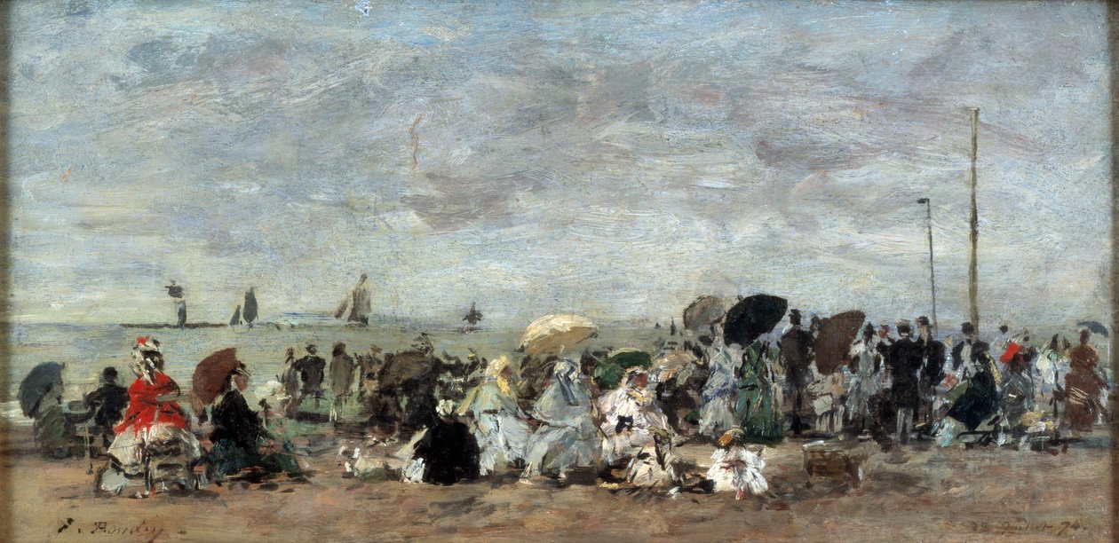 Szene am Strand in Trouville von Eugene Louis Boudin