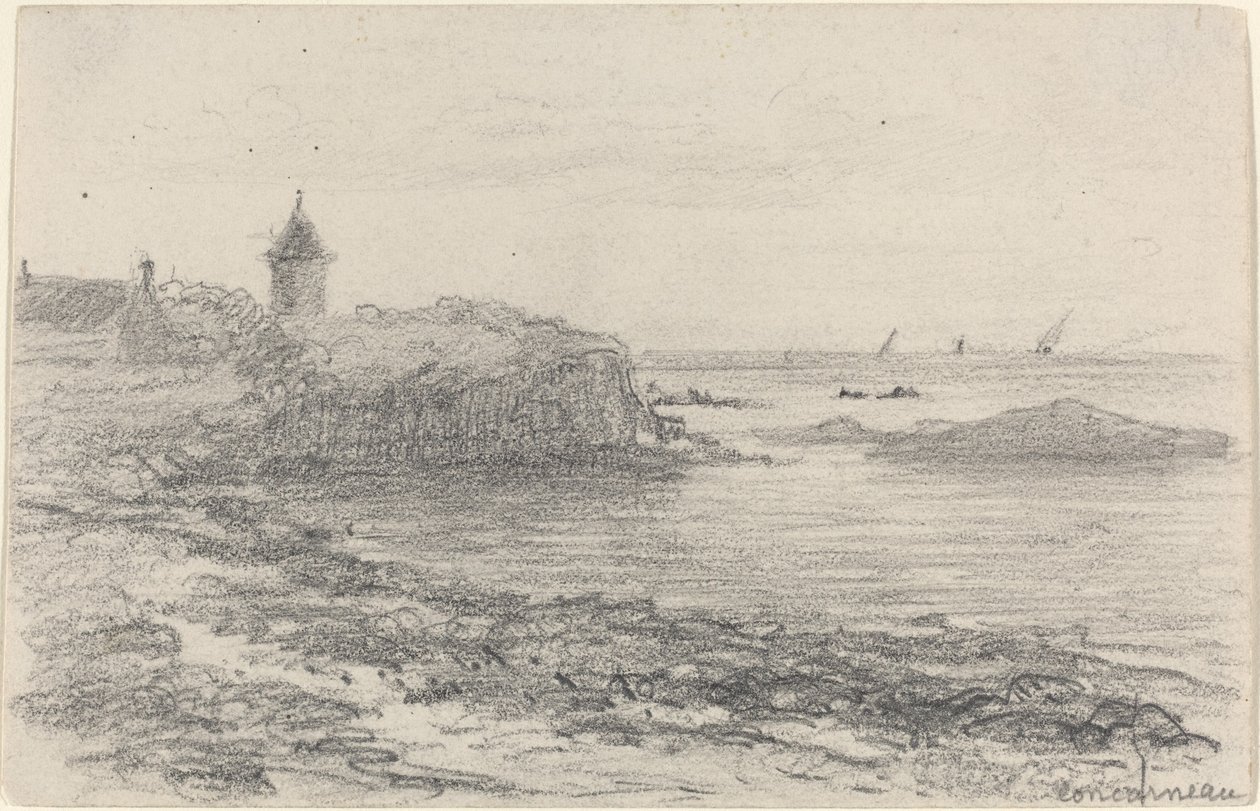 Die Küste bei Concarneau, Mitte bis Ende des 19. Jahrhunderts von Eugene Louis Boudin
