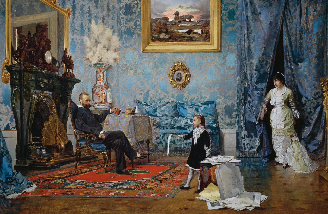 Die Familie Fabricci, ca. 1880 von Eugenio Scomparini
