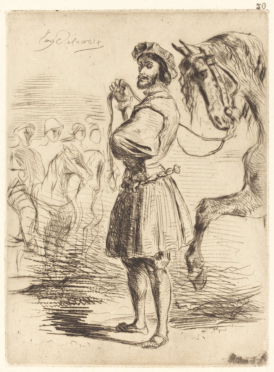 Ein Herr aus der Zeit von Franz I. (Un Seigneur de temps de François Ier) von Eugène Delacroix