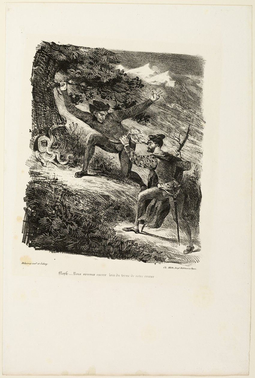 Faust und Mephistopheles im Harz, aus Faust von Eugène Delacroix