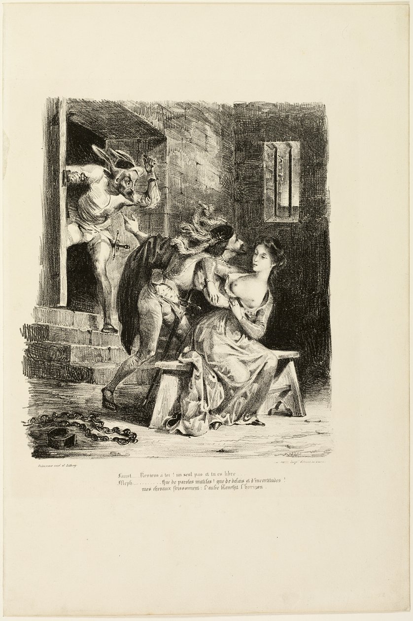 Faust in Marguerites Gefängniszelle, aus Faust von Eugène Delacroix