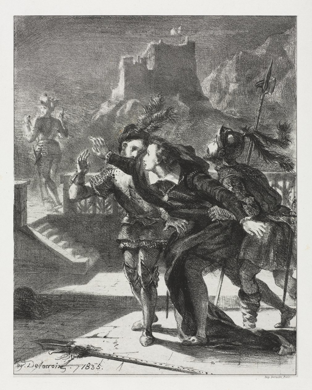 Hamlet: Hamlet eilt, dem Geist seines Vaters zu folgen von Eugène Delacroix