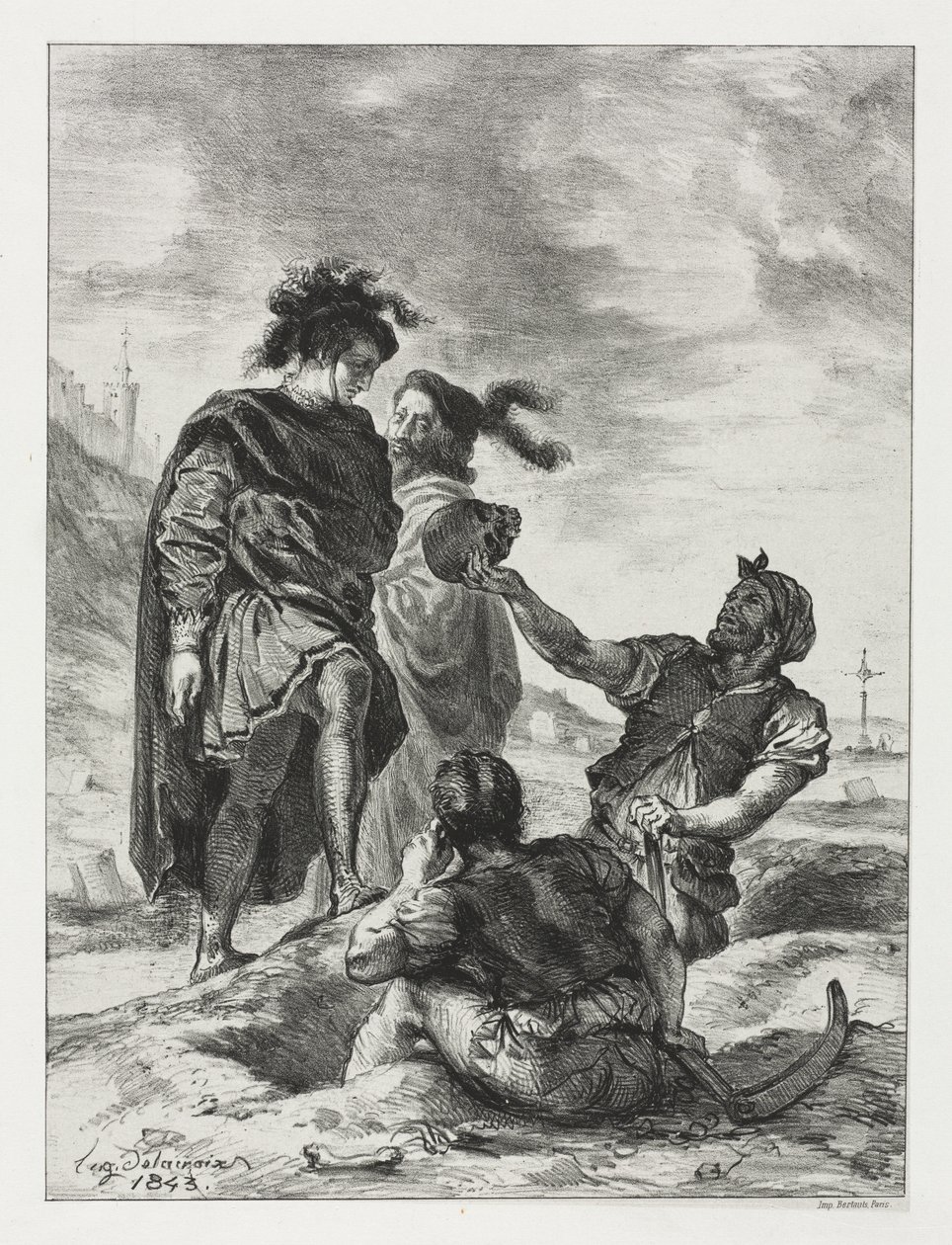 Hamlet und Horatio mit den Totengräbern von Eugène Delacroix