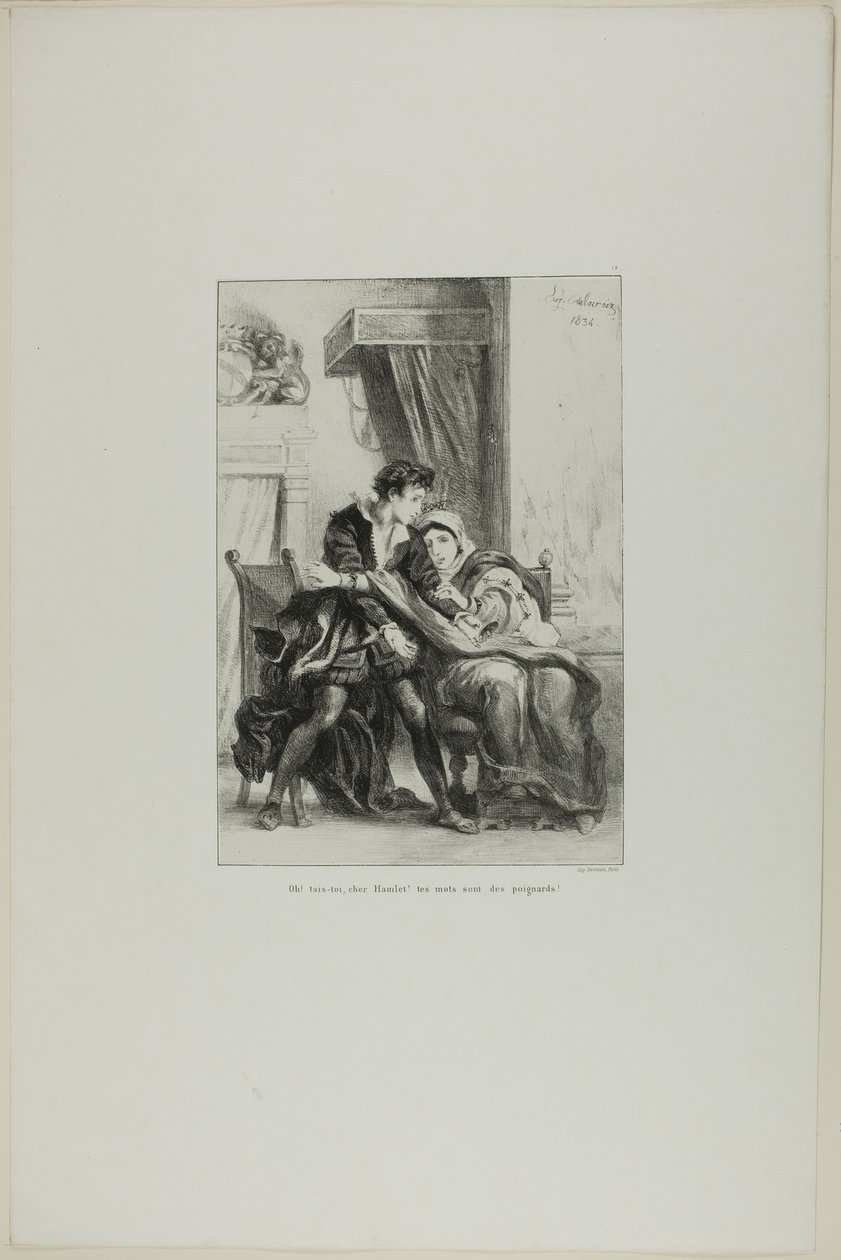 Hamlet und die Königin, Platte 10 aus Hamlet von Eugène Delacroix