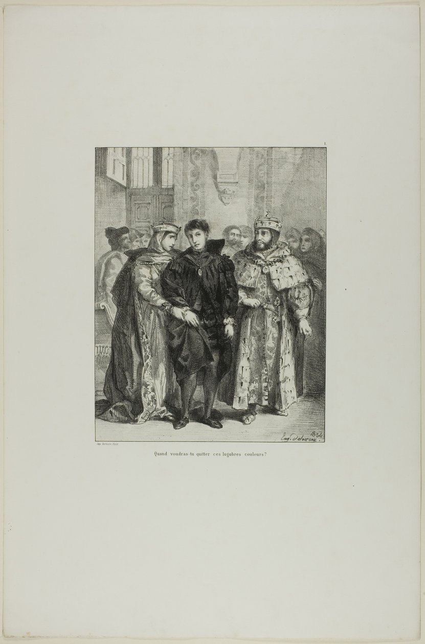 Hamlet und die Königin, Platte 1 aus Hamlet von Eugène Delacroix