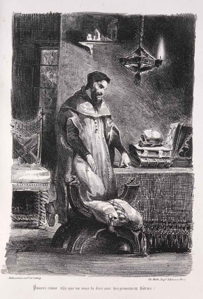 Illustrationen zu Faust: Faust in seinem Ankleidezimmer von Eugène Delacroix