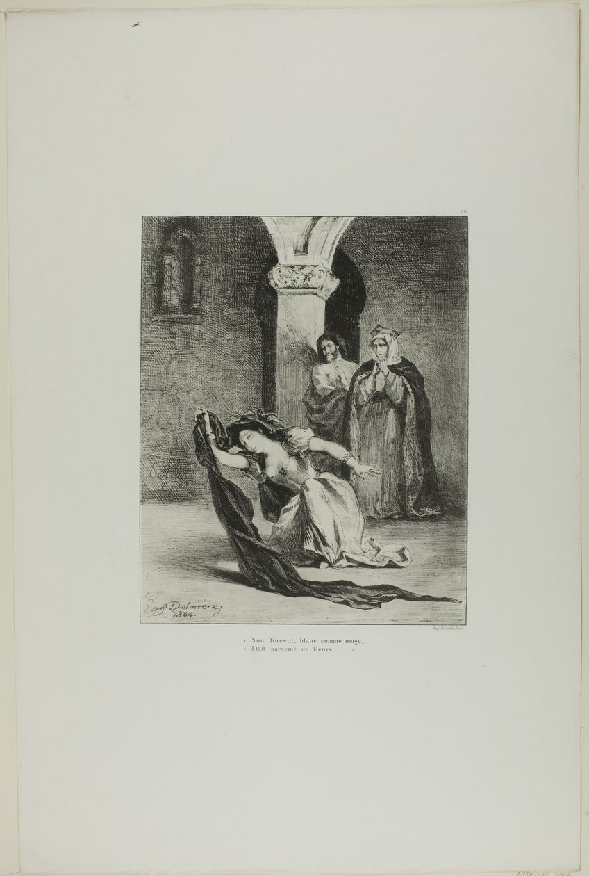 Ophelias Lied, Tafel 12 aus Hamlet von Eugène Delacroix