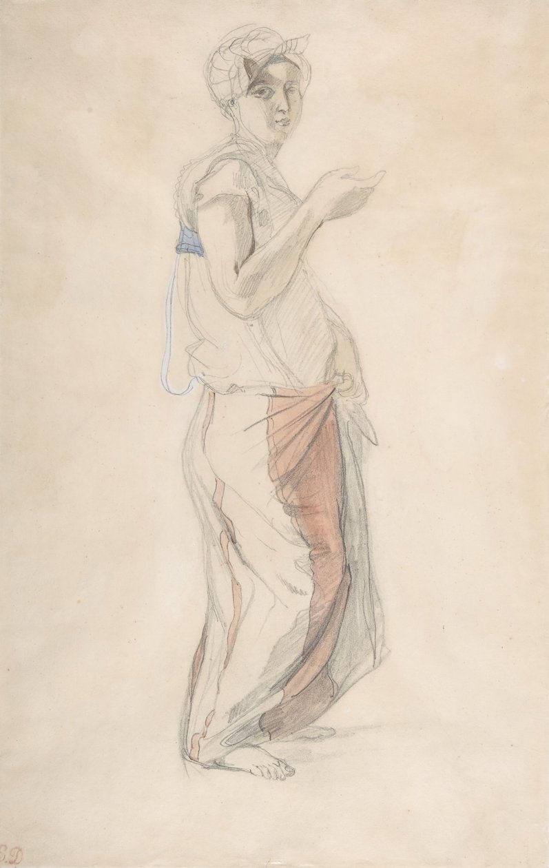 Stehende Frau im marokkanischen Kostüm, ca. 1834 von Eugène Delacroix